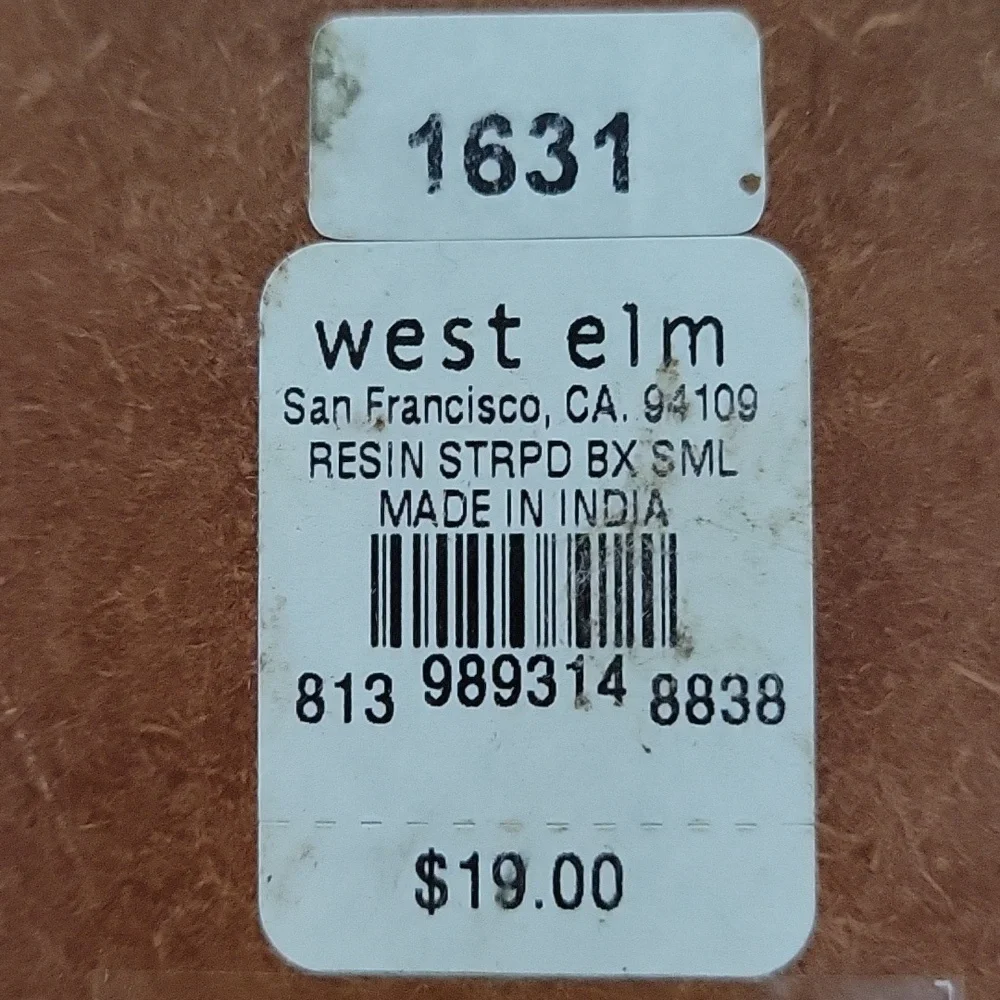 West Elm Black & White Inlay Hexagon Boxes